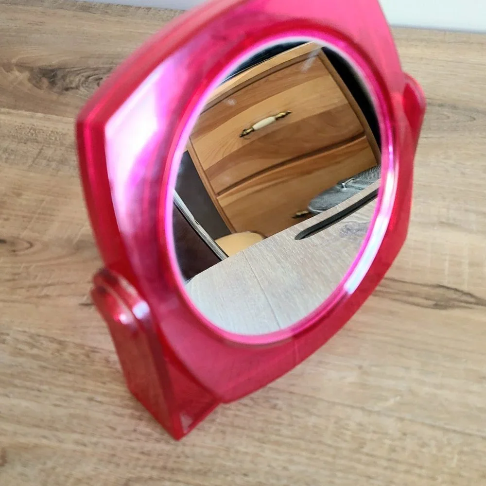 Vintage Lucite dual sided table or wall mirror. - Picture 5 of 6